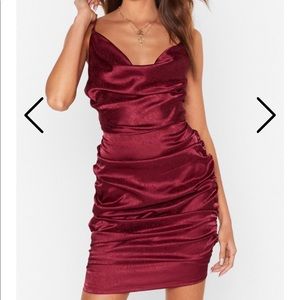 NWT On The Cowl Satin Mini Dress